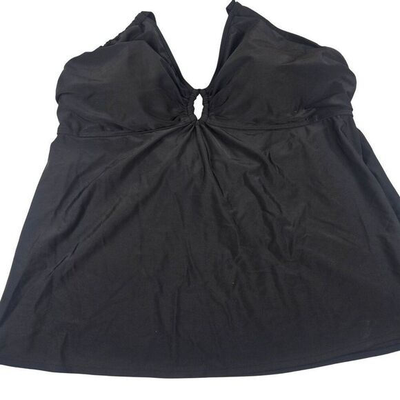 Cocos Swim Womens Halter Black Swim Top Tankini Size 20W - Picture 1 of 6
